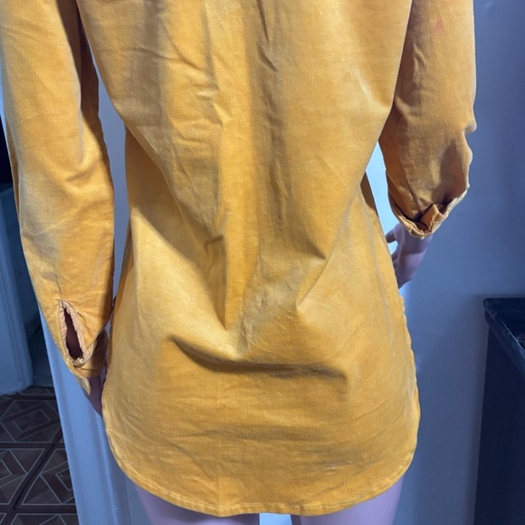 TAXI Yellow 3/4 Sleeve Notched Collar Button Down Shirt - Picture 7 of 12